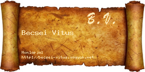 Becsei Vitus névjegykártya